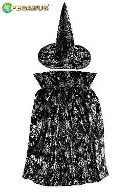 CAPPELLO+MANTELLO STREGA ARGENTO